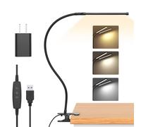 iZELL Book Light, LED Reading Lamp Clip On [3 Color Modes & 10 Brightness Levels] Flexible Gooseneck for Kids, Bedside, Dorm (TBL401-BK)
