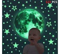 iZEN 523PCS Glow in the Dark Stickers Glow in Dark Moon Dots Stars Luminous Wall Sticker Kids Decals