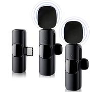 iZEN Mini Wireless Lavalier Microphone for Type-C port Phones, Plug-Play Wireless Lapel Mic with 2 Microphones for USB-C Android Phone Video Recording, Interview, Vlog, Auto Sync and Noise Reduction