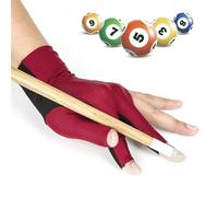 IZHAOGJING Snooker Glove, Pool Glove 1PCS Breathable Billiard Pool Gloves Spandex Lycra Shooters Carom Snooker Cue 5 Colors Sports Fits on Left or Right Hand(Red,M)