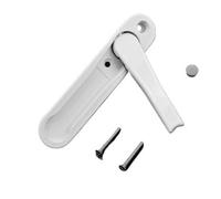 IZHAOGJING Window Handle, PVC Window Handle White/Black Zinc Alloy Hidden Window Handle Windows Hardware Accessories Screen With Stainless Steel Screws(White)