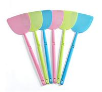 iZhuoKe 6 Pack Connectable Fly Swatter Set,Fly Catcher,Long Handle,Easy Snap Assembly for Indoor & Outdoor Use, Insect Mosquito Wasp Pest Control(Pink+Blue+Green)