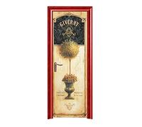 izielad Vintage Style Flower 3d Door Stickers Fall Leaves for Home Decoration Self-adhesive Vinyl Removable Art Door Decals 15x78.7 Inch x2Pcs