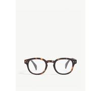 Izipizi Mens Izipizi #C Tortoiseshell Round-Frame Reading Glasses +2
