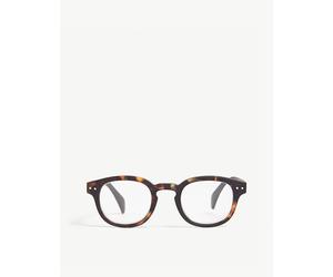 Izipizi Mens Izipizi #C Tortoiseshell Round-Frame Reading Glasses +2