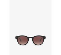 Izipizi Womens Izipizi #C Black Road Square Acetate Sunglasses