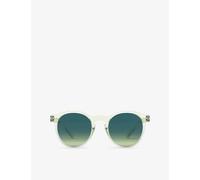 Izipizi Womens Izipizi #M Green Fields Round-Frame Acetate Sunglasses