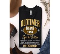 IZIWDORW 70th Birthday Vintage 1955 for Men 70 Years Gift with German Text & Numbered Design T Shirt Multicolor