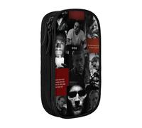 IZIWDORW Charlie Hunnam Pencil Case for Kids & Adults - Durable Polyester with 5 Pen Holders & Mesh Organizer (Washable)