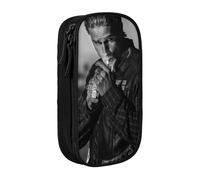 IZIWDORW Charlie Hunnam Pencil Case for Outdoor Adventures - Tear-Proof Oxford Cloth with Carabiner & Water-Resistant Zip