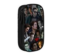 IZIWDORW Edward Cullen Pencil Case for Makeup & Stationery - Dual Zipper Compartments with Mesh Organizer (Travel-Friendly)