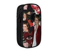 IZIWDORW Edward Cullen Pencil Case with Keychain Hook - Portable Oxford Cloth Pouch for Pens, Keys, USB Drives