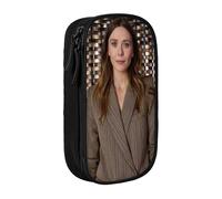 IZIWDORW Elizabeth Olsen Pencil Case with Keychain Hook - Portable Oxford Cloth Pouch for Pens, Keys, USB Drives