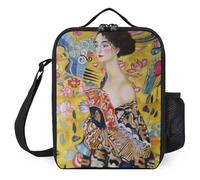 IZIWDORW Gustav klimts The kiss Lunch Boxes Collapsible Silicone Model, Space-Saving When Empty, Stands Upright When Filled