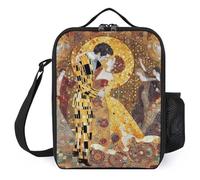 IZIWDORW Gustav klimts The kiss Lunch Boxes with Built-in Cutting Board, Innovative All-in-One Design for Outdoor Enthusiasts