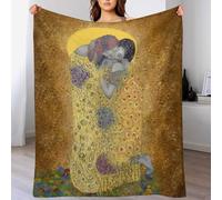 IZIWDORW Gustav klimts the kiss Ultra Soft Machine Washable Blanket for Sleep Sofa Chilly Weather No Shedding