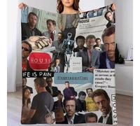 IZIWDORW Hugh laurie Anti-Wrinkle Cozy Blanket for Sofa Kids Lounge Travel Winter Velvet Plush Soft Feel