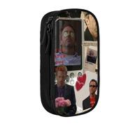 IZIWDORW Hugh Laurie Pencil Case with RFID-Blocking Pocket - Secure Oxford Cloth Organizer for Cards, Pens, Cash