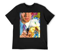 IZIWDORW Jackie chan Acid Wash Cotton T-Shirt Vintage Inspired Short Sleeve Top for Retro Outfits Black