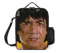 IZIWDORW Jackie chan Lunch Boxes for Work with Ice Pack Pocket, Thermal Insulated Meal Prep Bag for Adults, Office School Essential