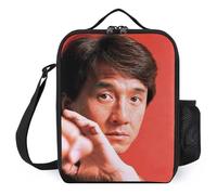 IZIWDORW Jackie chan Lunch Boxes Vintage Floral Design, Cotton Lined Interior with Anti-Scratch Bottom, Machine Washable