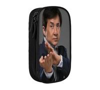 IZIWDORW Jackie chan Pencil Case for Retro Style Lovers - Vintage Print Oxford Fabric with Brass Zipper (Gift Box)