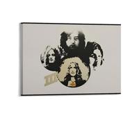 IZIWDORW Led Zeppelin Wooden Framed Canvas Print for Contemporary Room Decor Office Lounge Hall Wall Style