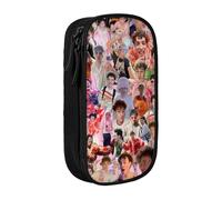 IZIWDORW Marcus Martinus Pencil Case Double Zipper Makeup Bag - Compact Oxford Cloth Pouch for Travel, Gym, Daily Essentials