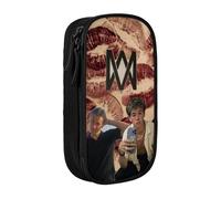 IZIWDORW Marcus Martinus Pencil Case Trendy Geometric Print - Double Layer Zipper Compartments for Students & Professionals