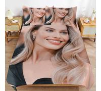 IZIWDORW Margot Elise Robbie Everyday Sleep Fit Closure Smooth Surface Texture Duvet Cover Sets Family Use