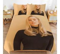 IZIWDORW Margot Elise Robbie Super Soft Bedding Stitch Lightweight Zipper Feature Duvet Cover Sets for Sleeping