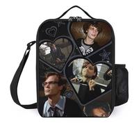 IZIWDORW Matthew Gray gubler Lunch Boxes Waterproof & Insulated, Portable Meal Tote with Removable Shoulder Strap, Durable Oxford Fabric