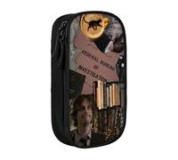 IZIWDORW Matthew Gray gubler Pencil Case for Artists & Writers - 5 Pen Slots + 3 Mesh Pockets, Easy to Clean Oxford Fabric