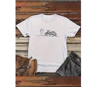 IZIWDORW Men's Plus Size Casual with Motorcycle Line Art Print Short Sleeve T Shirt Multicolor