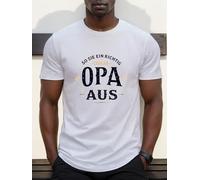 IZIWDORW Men's Plus Size So EIN Richtig Cooler Opa Aus German Phrase Graphic Beige 100% Cotton Lightweight Relaxed Fit Casual Tee T Shirt