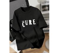IZIWDORW Men's & Women's Navy Blue The Cure Graphic Bold White Text Tee T Shirt