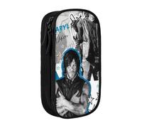 IZIWDORW Norman Reedus Pencil Case with Keychain Hook - Portable Oxford Cloth Pouch for Pens, Keys, USB Drives