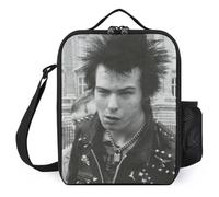 IZIWDORW Sid Vicious Lunch Boxes for Work with Ice Pack Pocket, Thermal Insulated Meal Prep Bag for Adults, Office School Essential