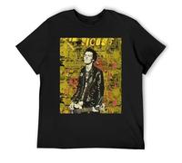 IZIWDORW Sid Vicious Pack of 5 Basic Tees Multipack Cotton Short Sleeve Shirts for Value Bundle Black