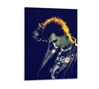 IZIWDORW Sid Vicious Wall Mounted Framed Canvas Artwork for Living Area Kitchen Dining Interior Space Styling
