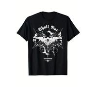 IZIWDORW T Shirt Men's Gothic Fallen Angel Graphic Tee Dark Wing Patterns Multicolor