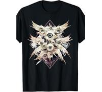 IZIWDORW T Shirt Men's Gothic SixWing Angel Graphic Multicolor