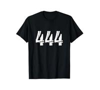 IZIWDORW T Shirt Men's Spiritual 444 Angel Number Bold White Numerals