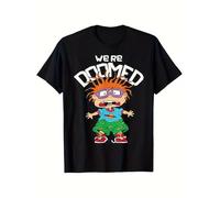 IZIWDORW T Shirt Rugrats Chuckie We're Doomed Graphic for Men 100% Cotton Crew Neck Short Sleeve Tee Multicolor