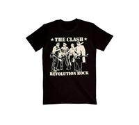 IZIWDORW T Shirt The Clash Revolution Band Member Graphic Unisex Black Casual Short Sleeve Tee with Stars & Music Notes Design