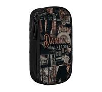 IZIWDORW Team Damon Salvatore Pencil Case Eco-Friendly Travel Bag - Waterproof Oxford Cloth for Artists, Students, Makeup Lovers