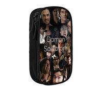 IZIWDORW Team Damon Salvatore Pencil Case for Artists on The Go - Water-Resistant Oxford Cloth with Brush Loops & Pen Slots