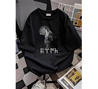 IZIWDORW Turkish Kurt Black Unisex Turkish Kurt Wolf & Runic Graphic Print Streetwear Tee T Shirt