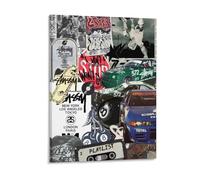 IZIWDORW Vintage hip hop Elegant Wall Hanging Framed Canvas for Artistic Room Style Kitchen Lounge Bedroom