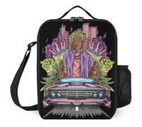 IZIWDORW Vintage Hip hop Lunch Boxes for Work with Ice Pack Pocket, Thermal Insulated Meal Prep Bag for Adults, Office School Essential